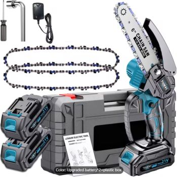 Portable Cordless Chainsaw,Wireless Mini Chainsaw, Portable Cordless Chainsaw, Small Handheld Chainsaw, Suitable for Tree Pruning Branches, Yards, Residences, And Gardens