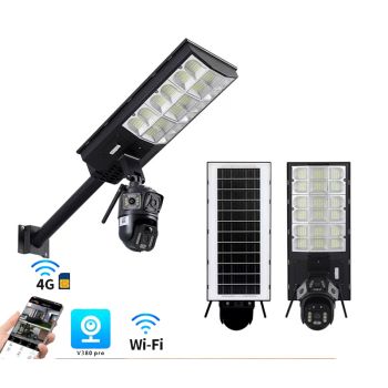 TOPLLY LED Solar Light with monitoring Camera,1000W, 30AH Light battery , 8AH Camera Battery,integrated solar light solar Camera 4G WIFI