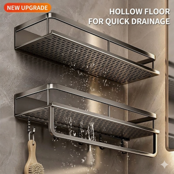 Toplly Floating  Shelves,Modern style Floating  Shelves,Carbon Steel Bathroom Caddy Rack,Best Choice for Bathroom Renovation