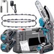 Portable Cordless Chainsaw,Wireless Mini Chainsaw, Portable Cordless Chainsaw, Small Handheld Chainsaw, Suitable for Tree Pruning Branches, Yards, Residences, And Gardens